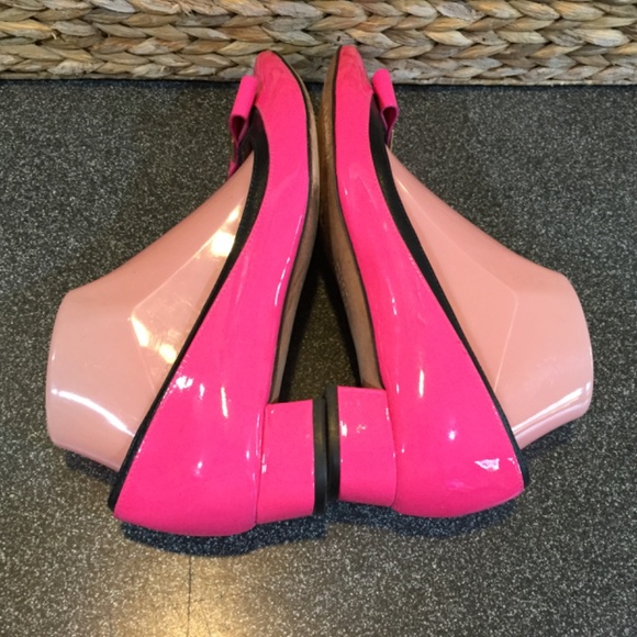 Kate Spade Pink Pointy Toe Shoes with Bow & Gold Accents - Picture 11 of 14